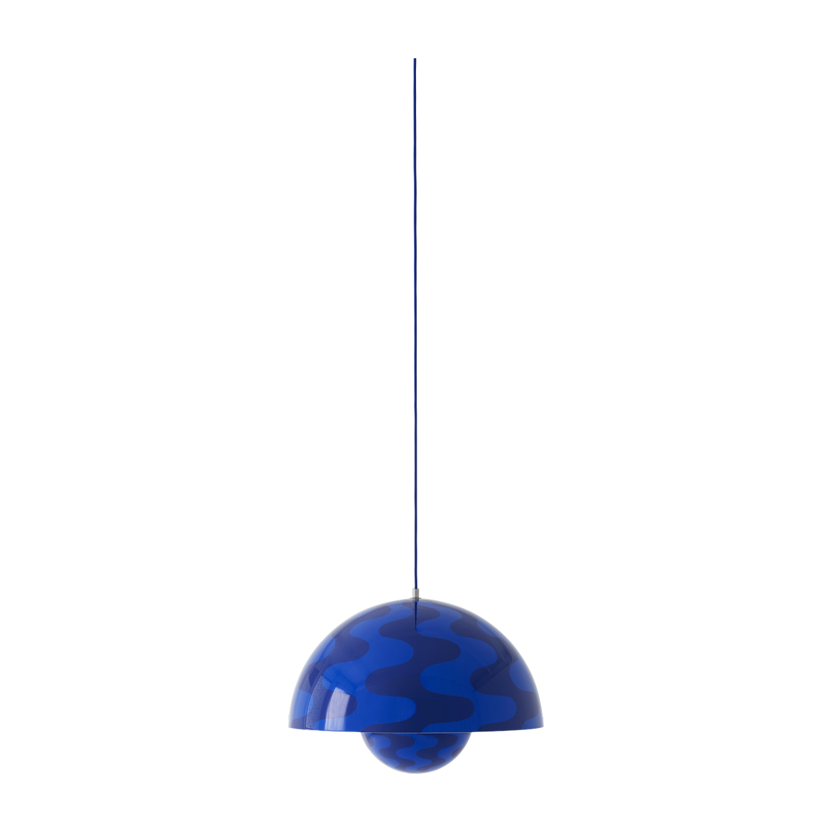 Lámpara colgante con motivos azul cobalto y azul crepúsculo 50x36cm Flowerpot VP2 - &tradition