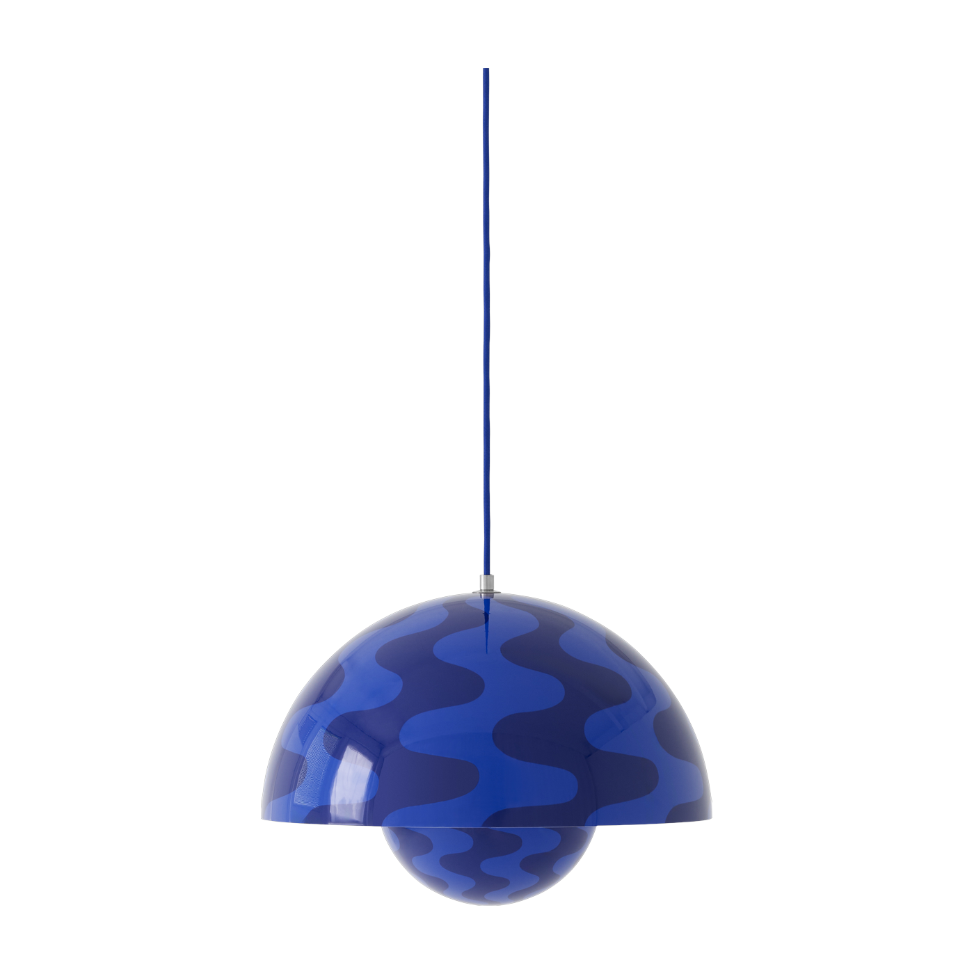 Lámpara colgante con motivos azul cobalto y azul crepúsculo 37x27cm Flowerpot VP7 - &tradition