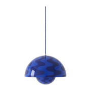 Cobalt blue and twilight blue patterned pendant light 37x27cm Flowerpot VP7 - &tradition