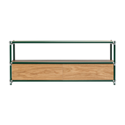 Mobile TV in legno e acciaio verde 130x50x53cm - Custom Form