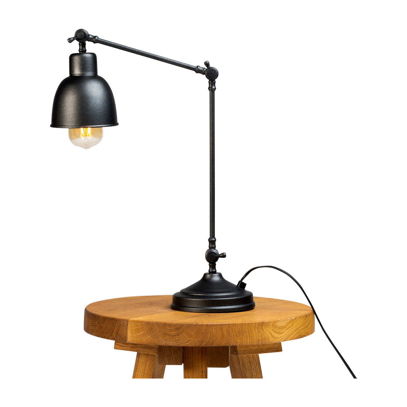 Lampada da tavolo Freja in acciaio nero 15x45x12cm - Custom Form