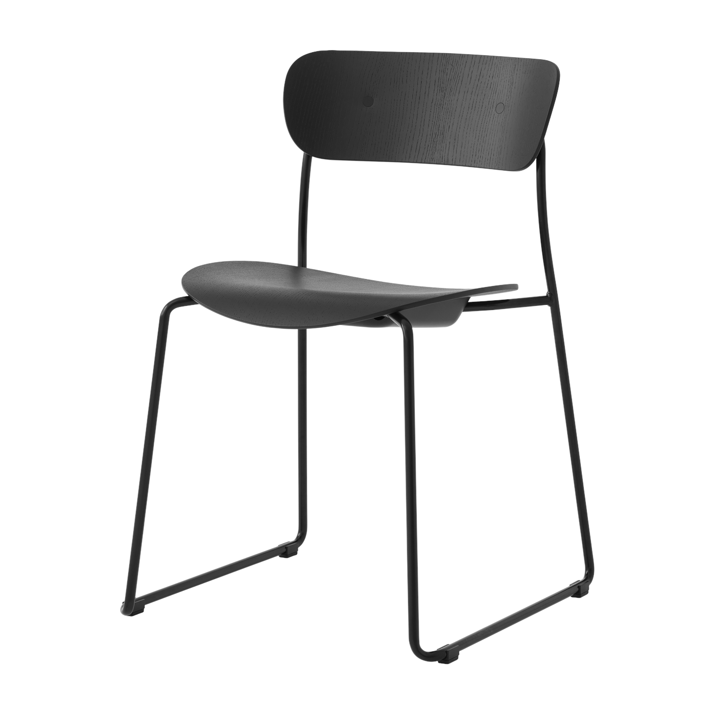 Sedia in rovere laccato nero Pavillon AV51 - &tradition