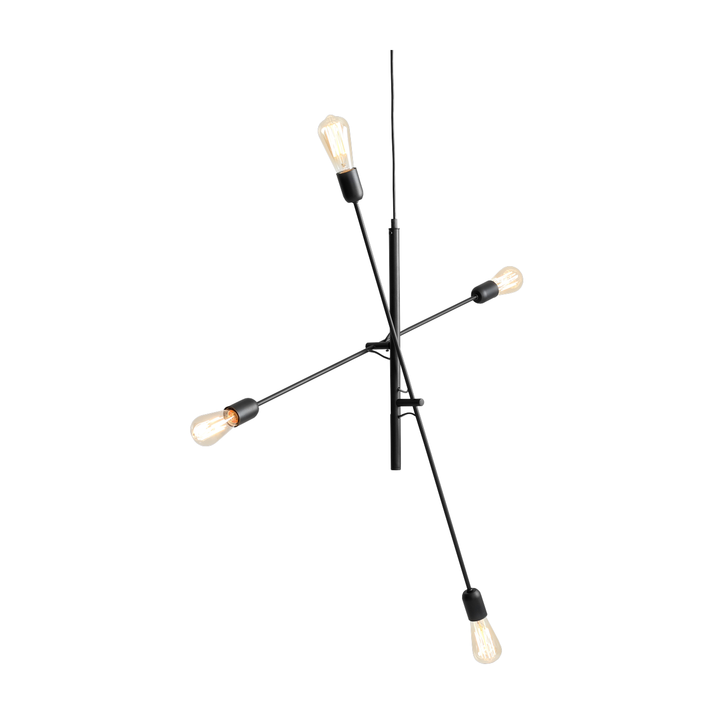 Twigo 4 black steel suspension lamp - Custom Form