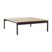 Mesa de centro cuadrada de jardín de madera de teca y acero negro 90x90x30cm Ville AV50 - &tradition