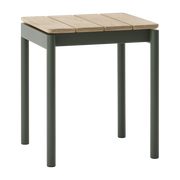 Taburete cuadrado de jardín en madera de teca y acero verde bronce 39, 5x40x46cm Ville AV47 - &tradition