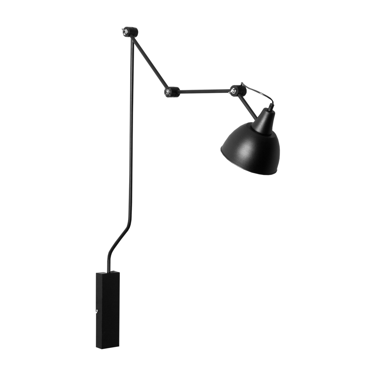 Coben black steel wall light 18x15cm wall - Custom Form