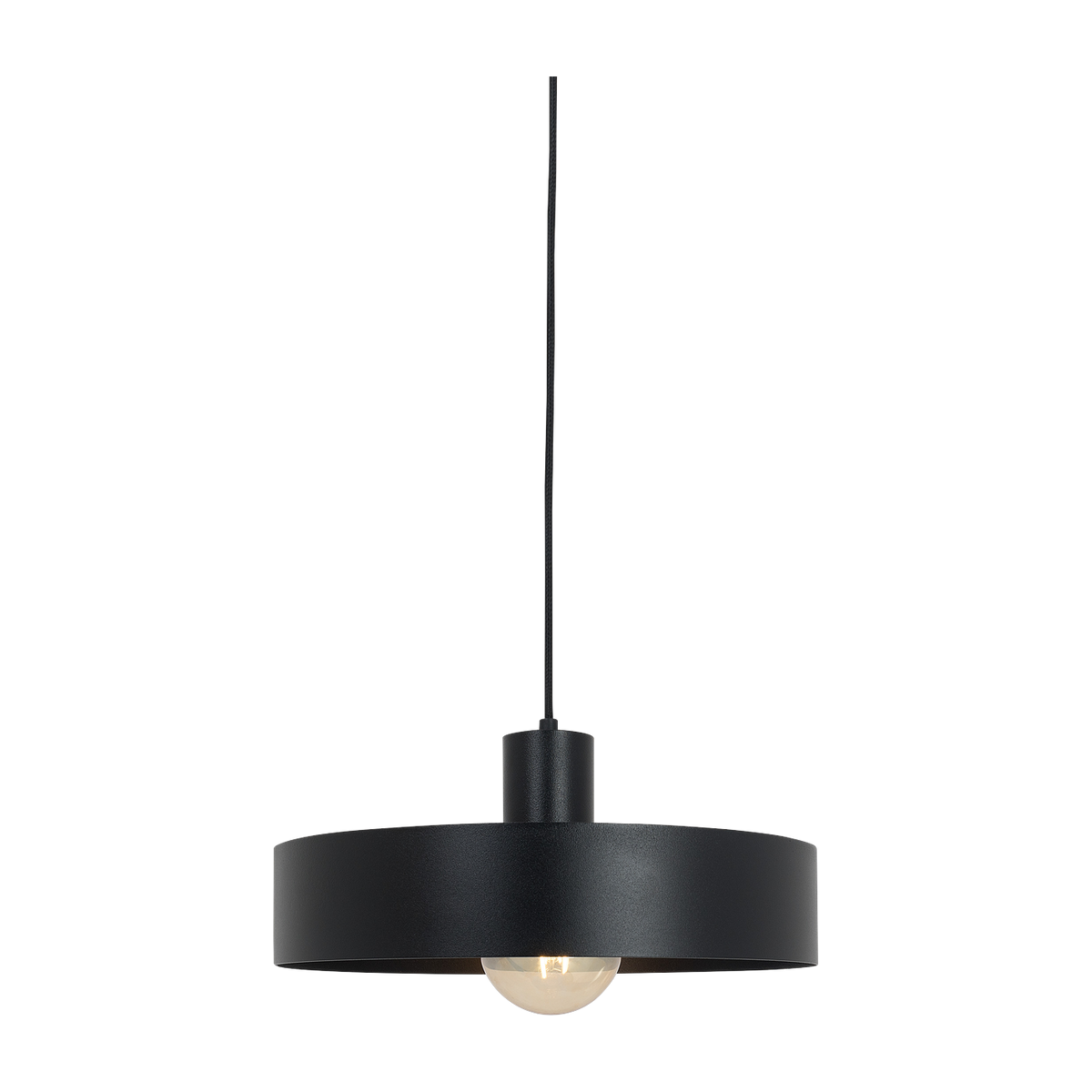 Lámpara colgante Fay 35cm cilíndrica de metal negro - Custom Form