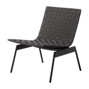 Fauteuil de jardin en acier et sangles en polyester noir Ville AV44 - &tradition