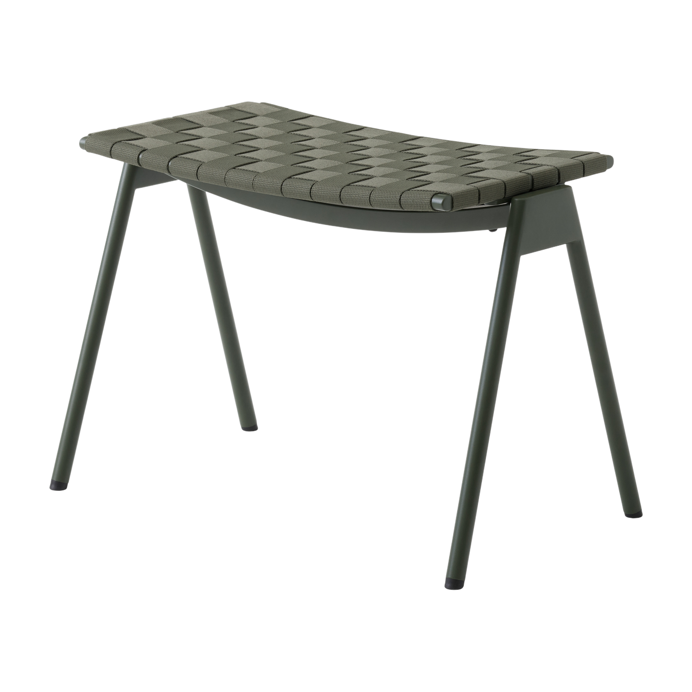 Repose pieds de jardin en acier et sangles en polyester vert bronze Ville AV46 - &tradition