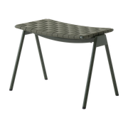 Garden footrest in steel and bronze-green polyester webbing Ville AV46 - &tradition
