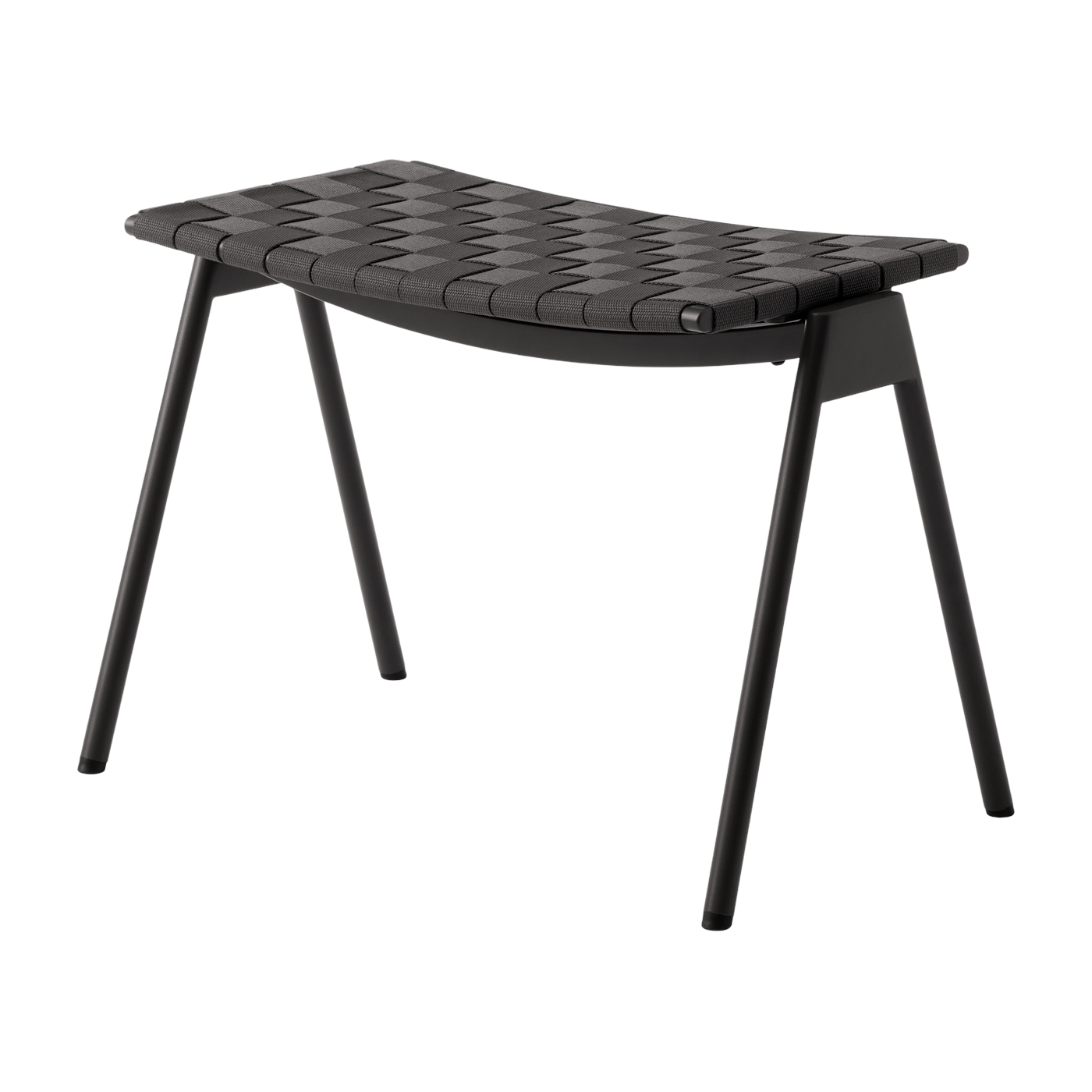 Repose-pieds de jardin en acier et sangles en polyester noir Ville AV46 - &tradition