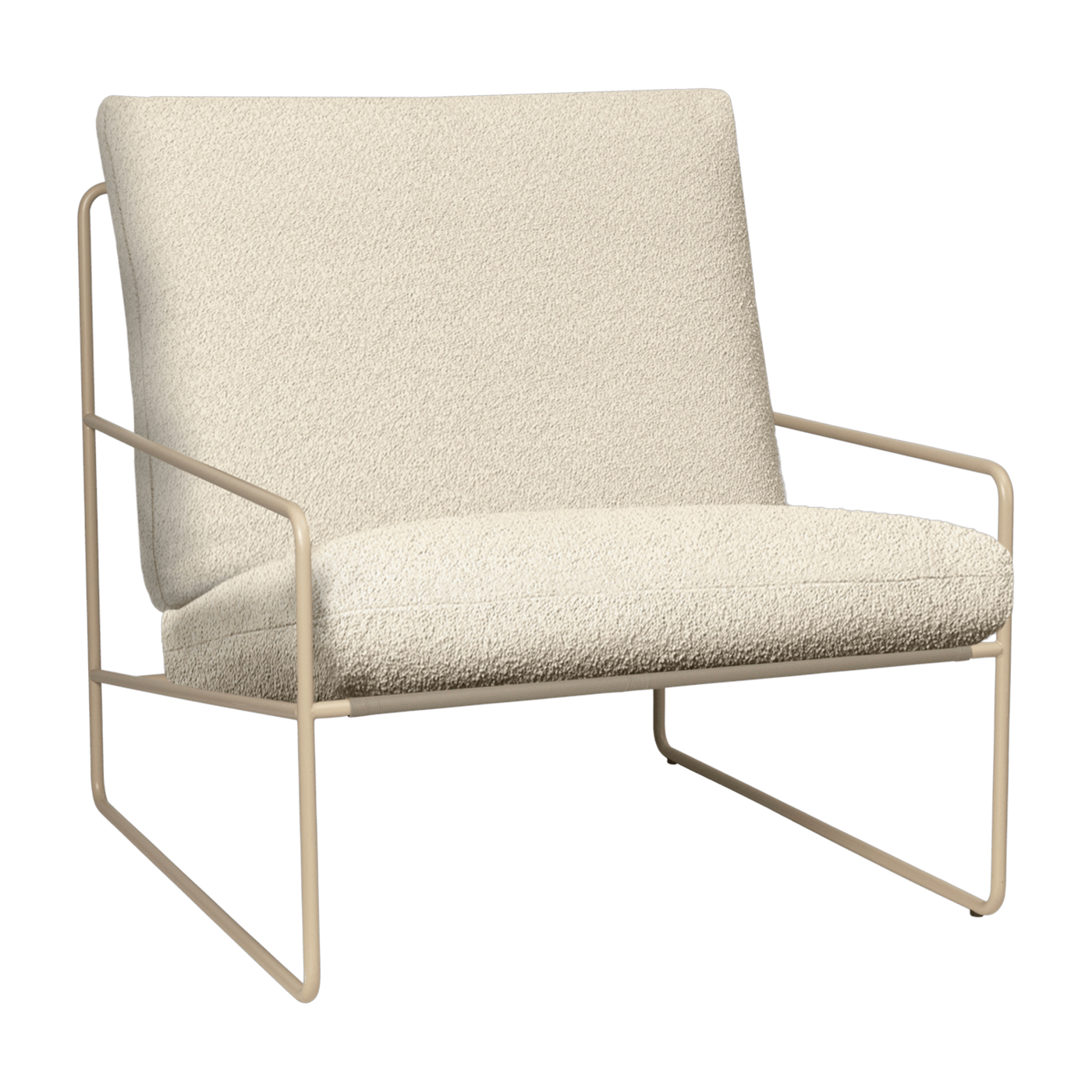 Fauteuil d'extérieur en acier et tissu beige 85x79cm Desert 1 - Ferm living