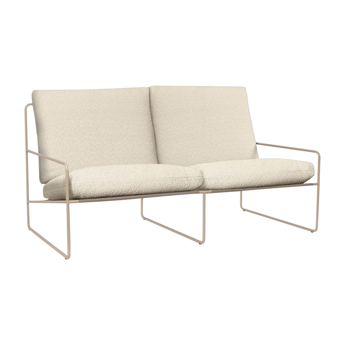 Canapé 2 places d'extérieur en acier et tissu beige 156x85x79cm Desert 1 - Ferm living