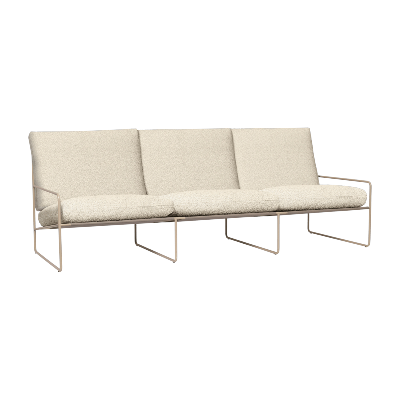 Canapé 3 places d'extérieur en acier et tissu beige 233x85x79cm Desert 1 - Ferm living