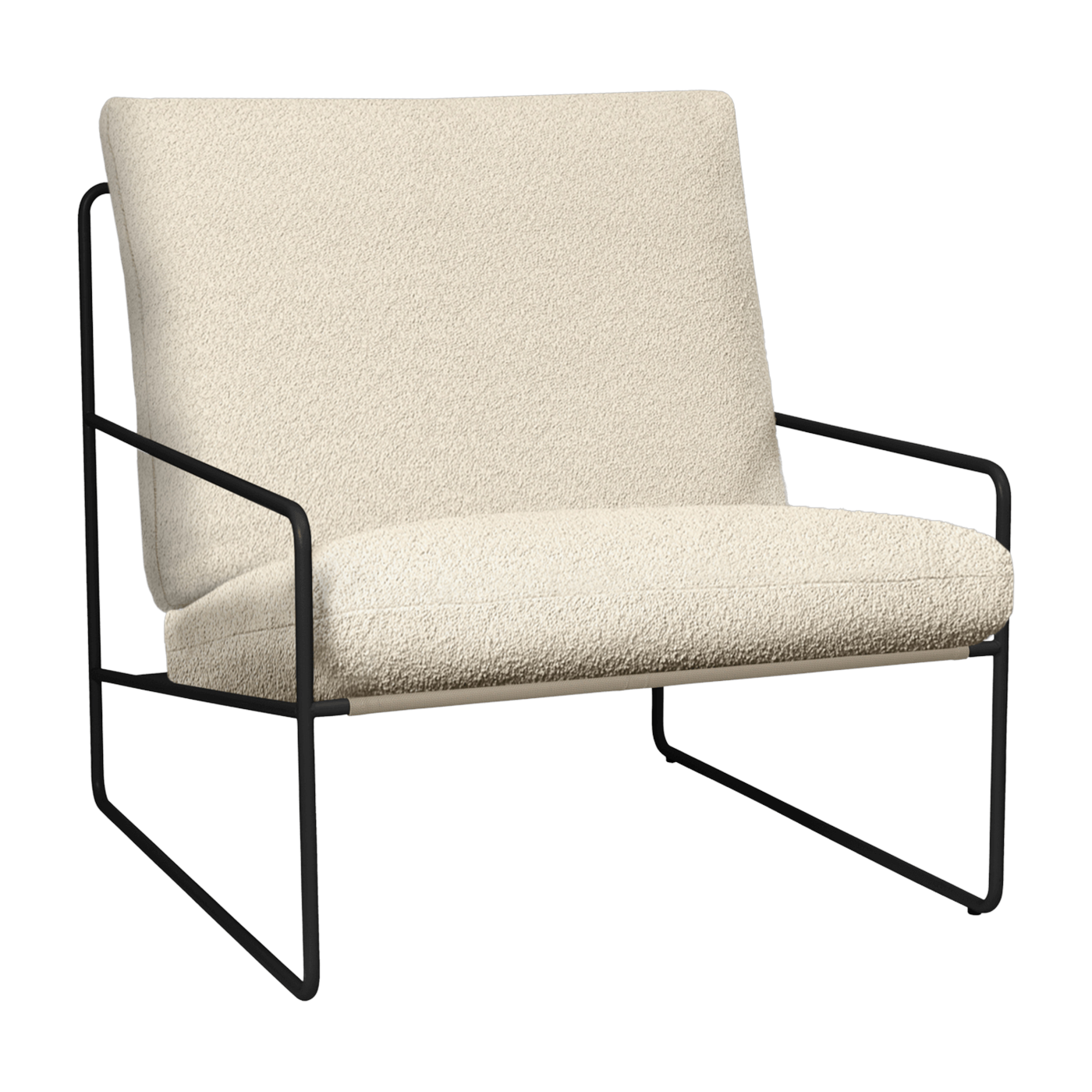 Fauteuil d'extérieur en acier noir et tissu beige 85x79cm Desert 1 - Ferm living