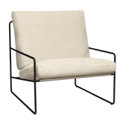 Divano da esterno in acciaio nero e tessuto beige 85x79cm Desert 1 - Ferm living