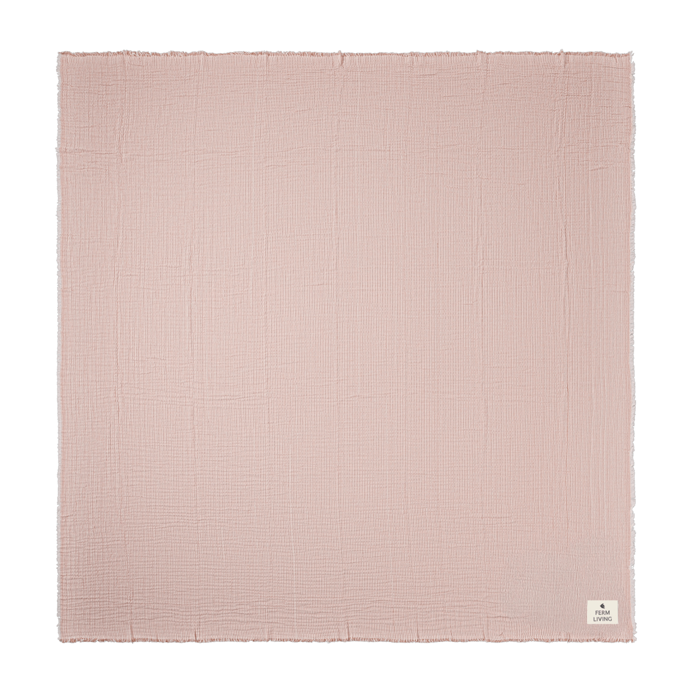 Copriletto Fino in cotone color terracotta e bianco 250x240cm - Ferm living