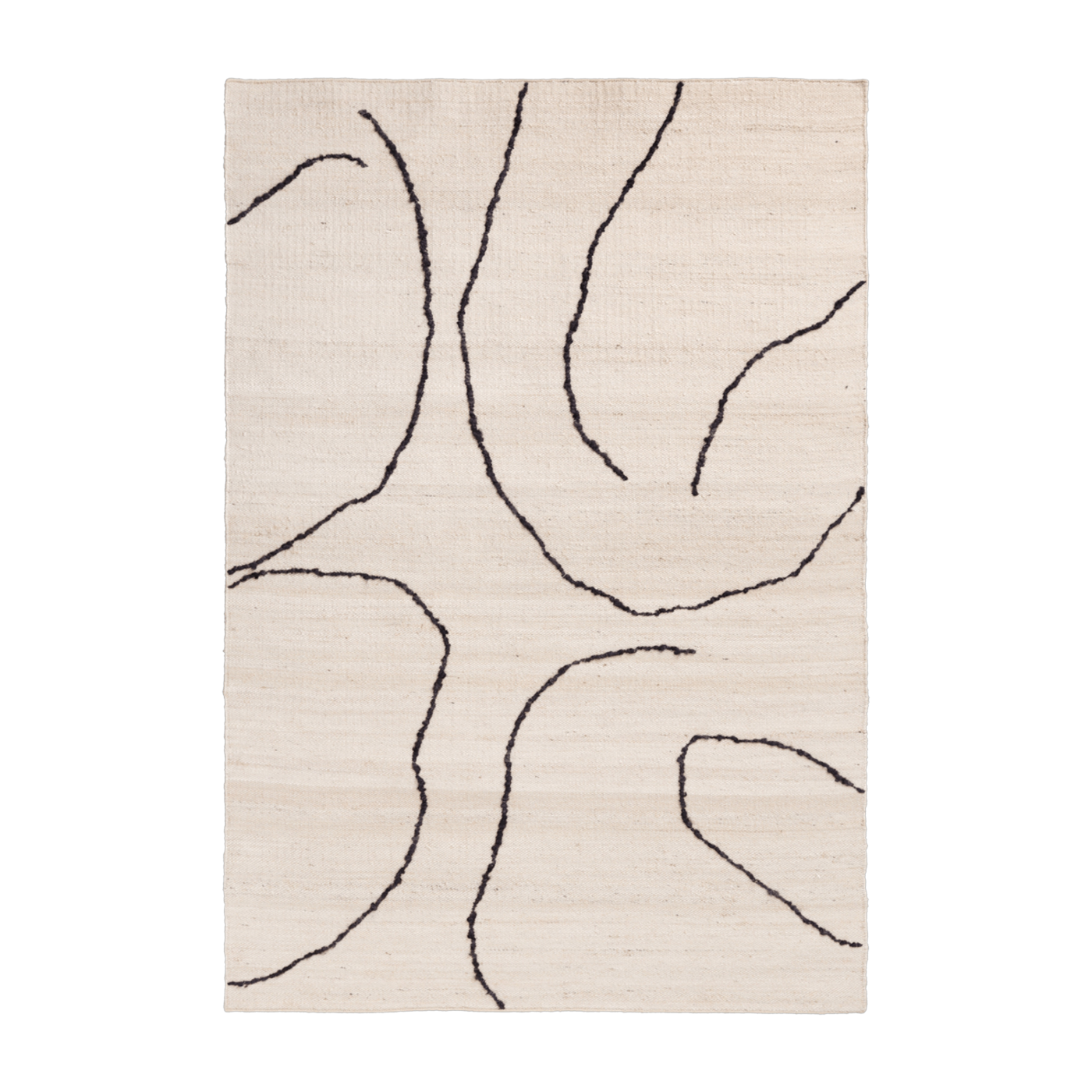 Beige jute rug 140x200cm Gesso - Ferm living