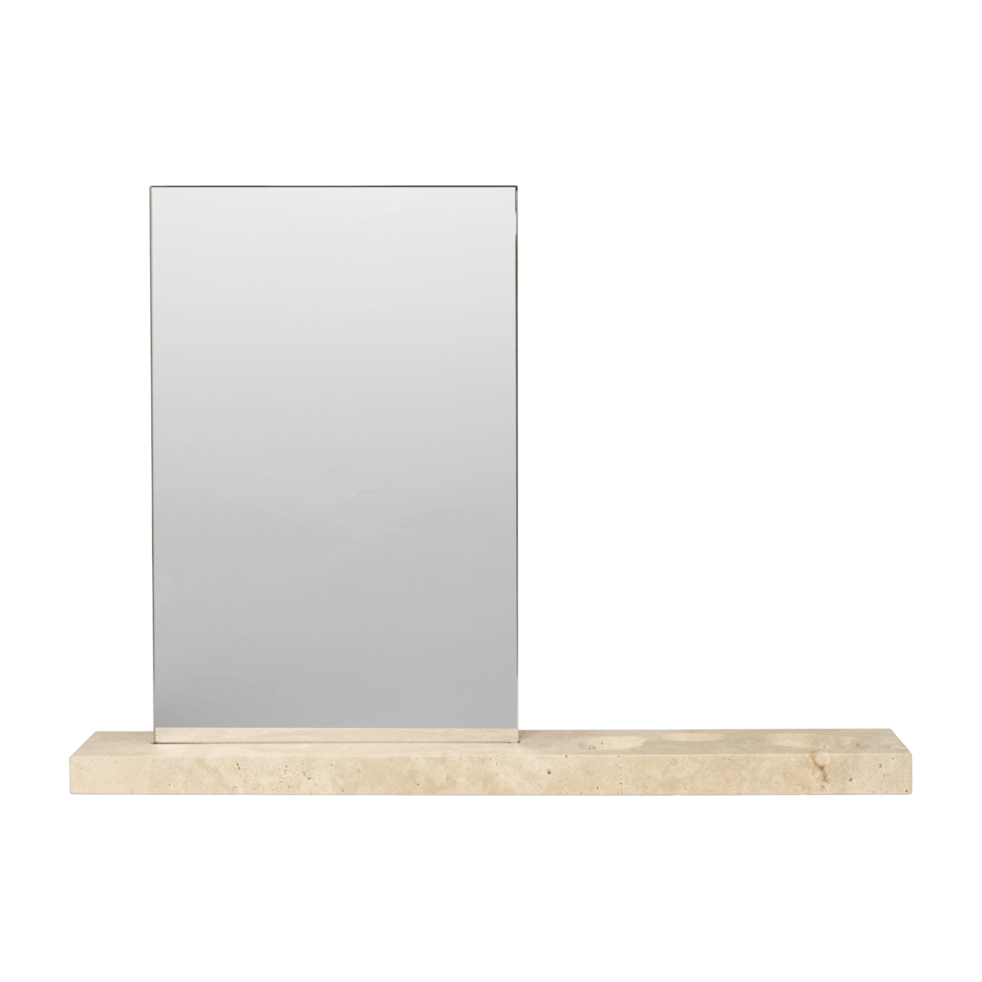 Espejo con repisa de travertino 45x8x32cm Caseta - Ferm living