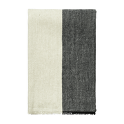 Plaid en lin bi colore noir et vert pâle 170x120cm - Ferm living