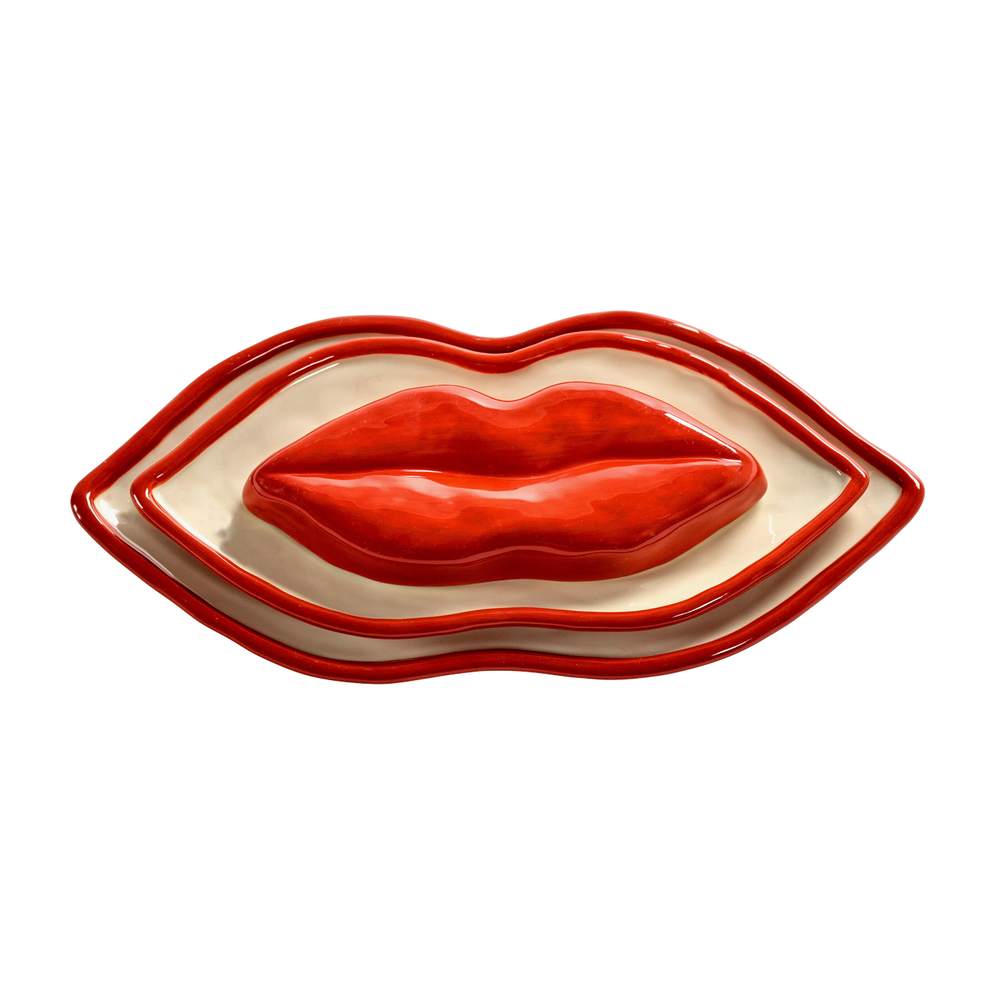 Plats de service forme lèvre en grès Lips - Serax