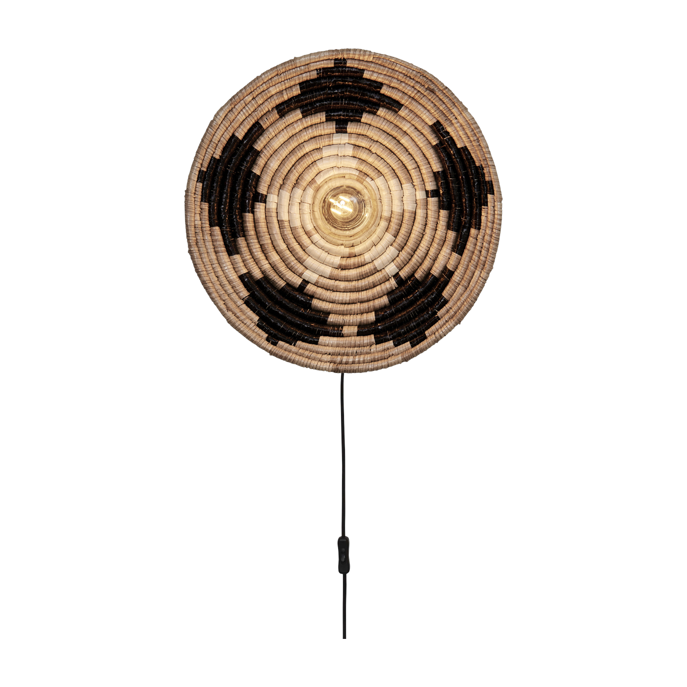Black, natural and white sea rush wall lamp 45x8cm Andros - Good & Mojo
