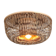 Deckenleuchte aus Bambus mit halbrundem Lampenschirm in Natur und Braun 35x15cm Barbados -. Good & Mojo