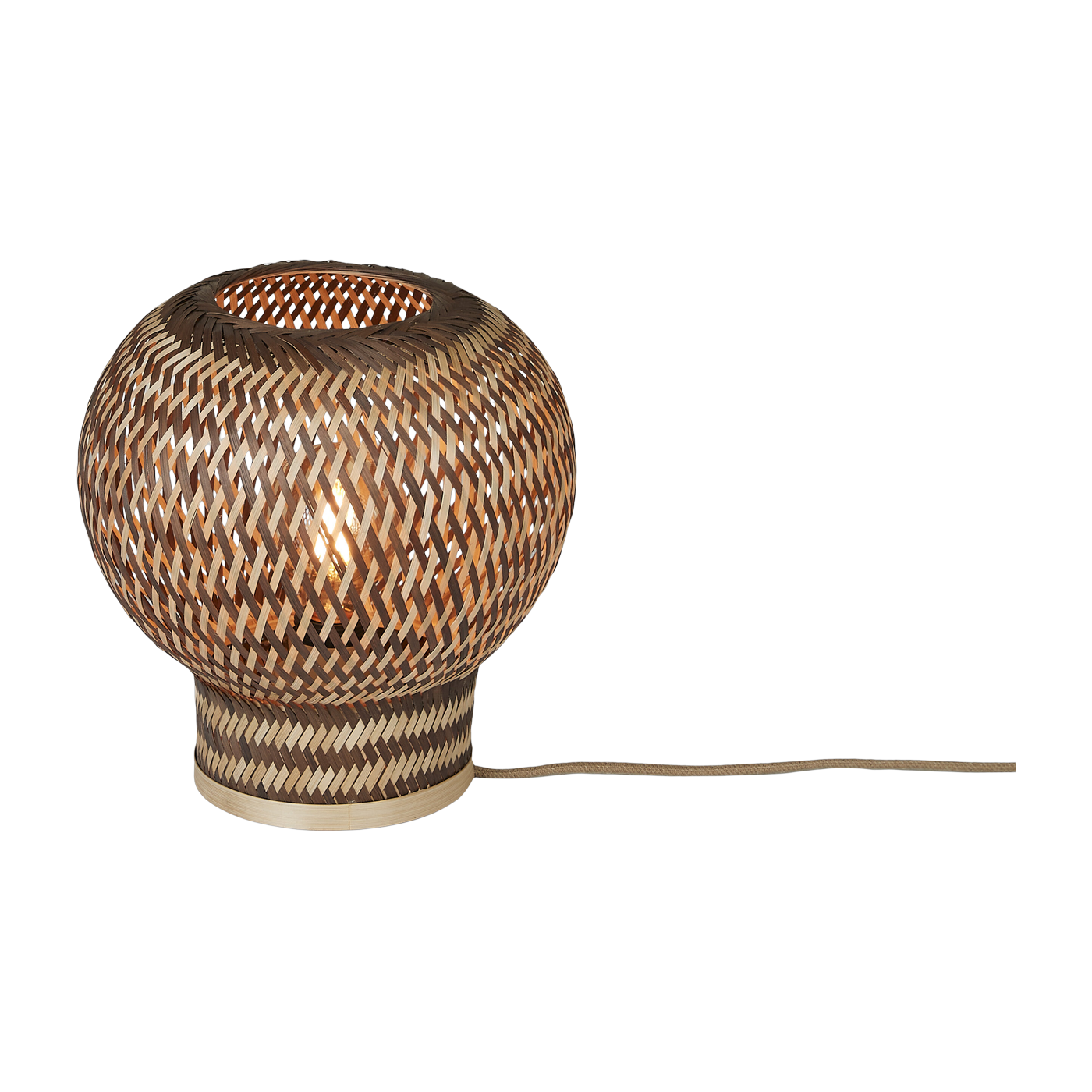 Lámpara de mesa de bambú natural y marrón 25x27cm Barbados - Good & Mojo