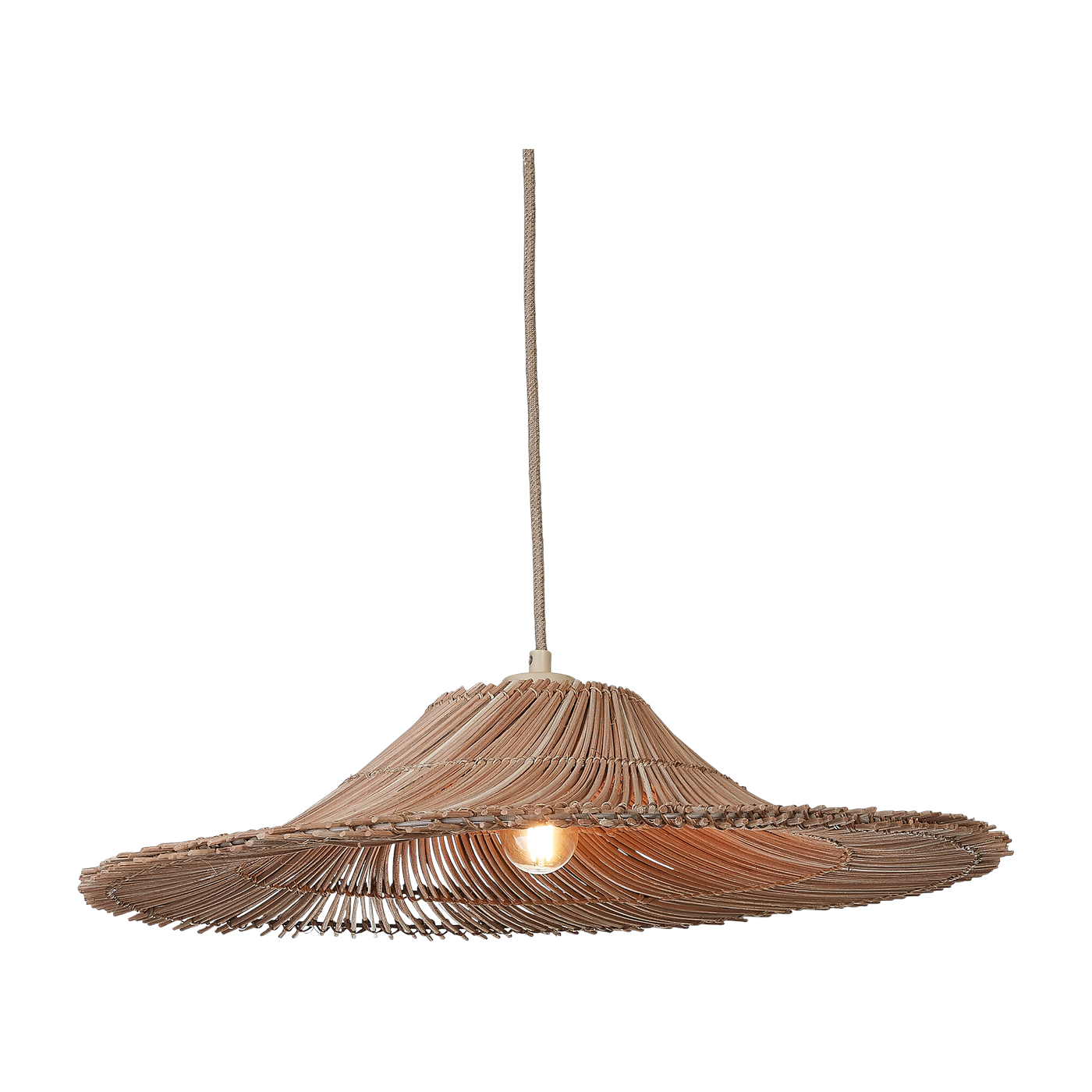 Suspension lamp in rotin and natural lampshade 53x11cm Cancun - Good & Mojo
