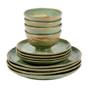 12-piece dinnerware set in seagreen stoneware Pure - Serax