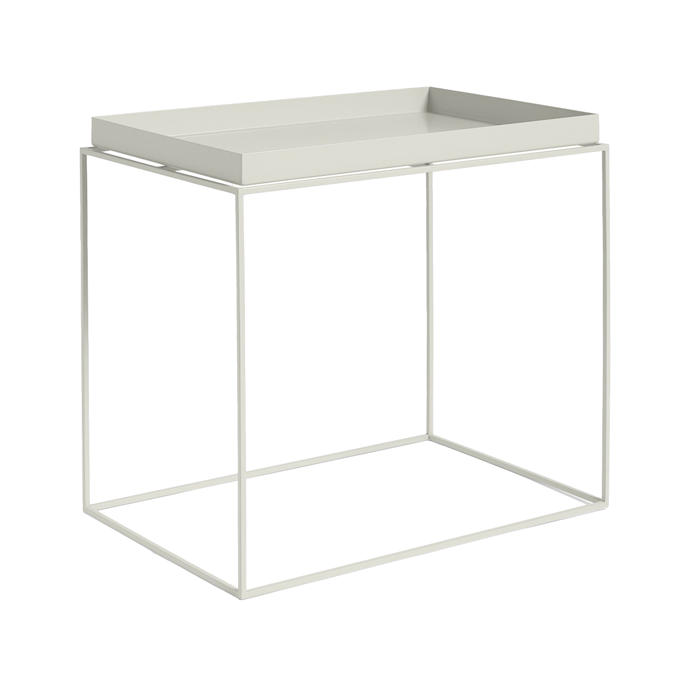 Table d'appoint rectangulaire en métal gris 40 x 60 x 54 cm Tray - HAY
