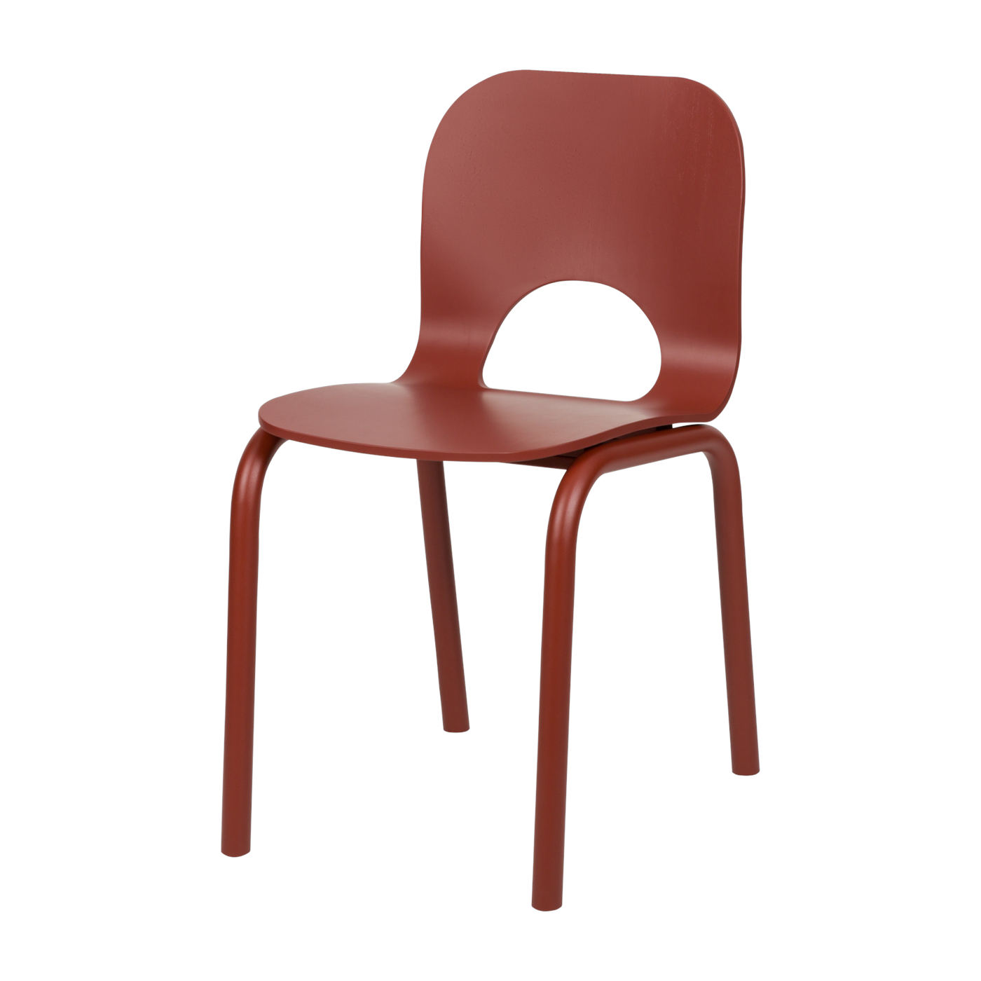 Sedia in faggio e acciaio rosso ramato 78, 3cm Atto - noo. ma