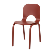 Chaise en hêtre et acier rouge auburn 78,3cm Atto - noo.ma
