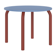 Dining table ronde in frosted blue ash and auburn red legs 100cm Meko - noo. ma