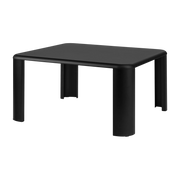 Fli - Mesa de centro cuadrada en mdf y acero volcano negro 80cm noo. ma