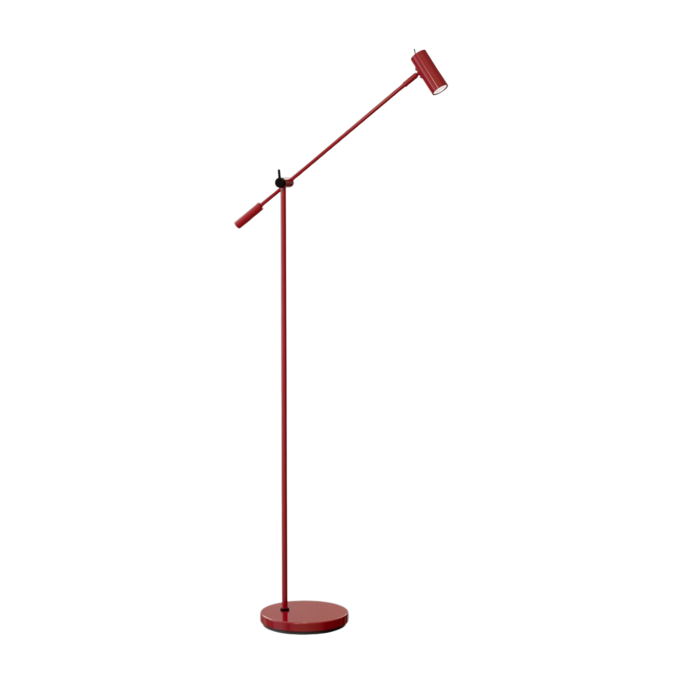 Dimmable metal floor lamp brillant ruby red 100-133. 9cm Cato - Belid