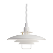 Lampada a sospensione in metallo bianco e ottone da 43 cm Primus II - Belid