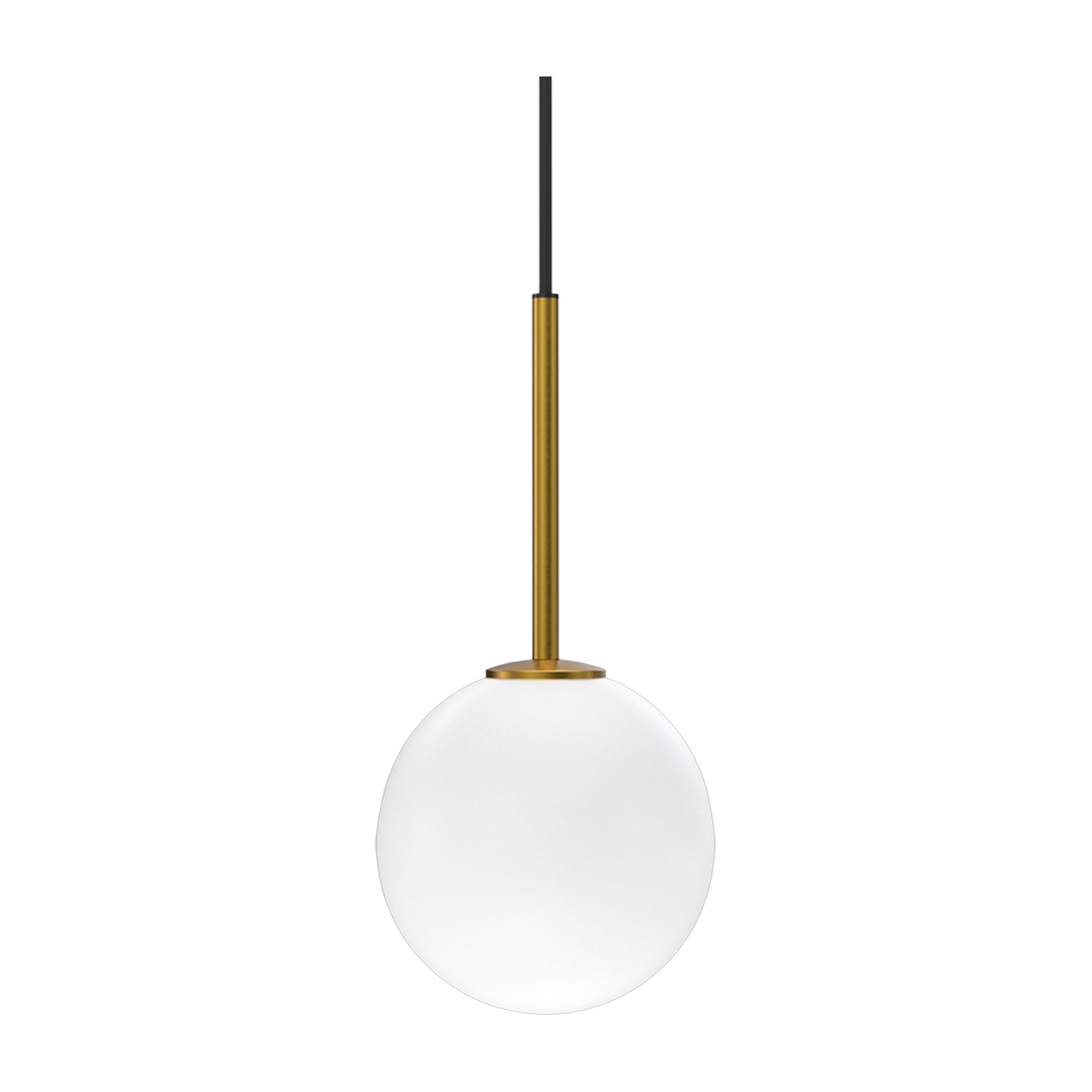 Hanging lamp in brass and opal glass 30cm Ballon - Herstal