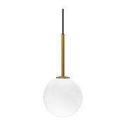 Hanging lamp in brass and opal glass 30cm Ballon - Herstal