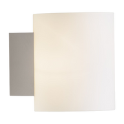 White metal and opal glass 12x10cm Evoke bathroom wall light - Herstal