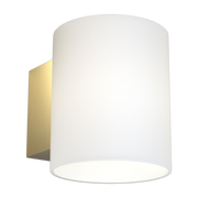 Brass metal and opal glass bathroom wall light 12x10cm Evoke - Herstal
