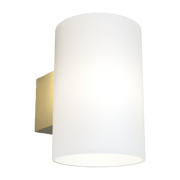 Lampada da parete per il bagno in metallo ottone e vetro opalino 16x18x12cm Evoke - Herstal