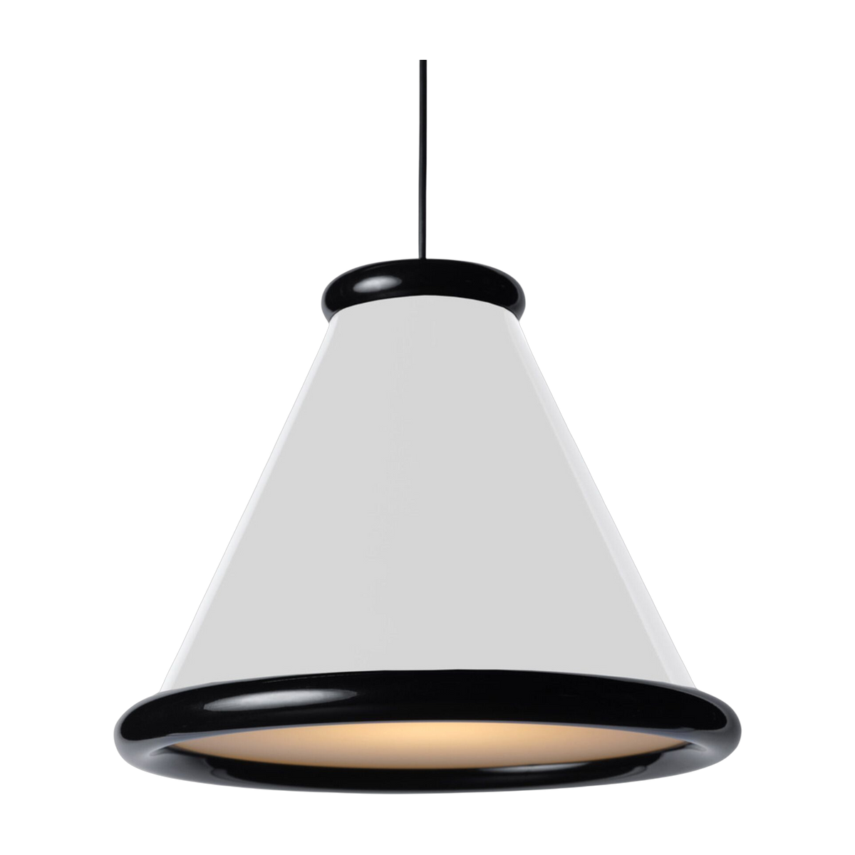 Colgante de metal brillant blanco y negro 36cm Belle - Herstal