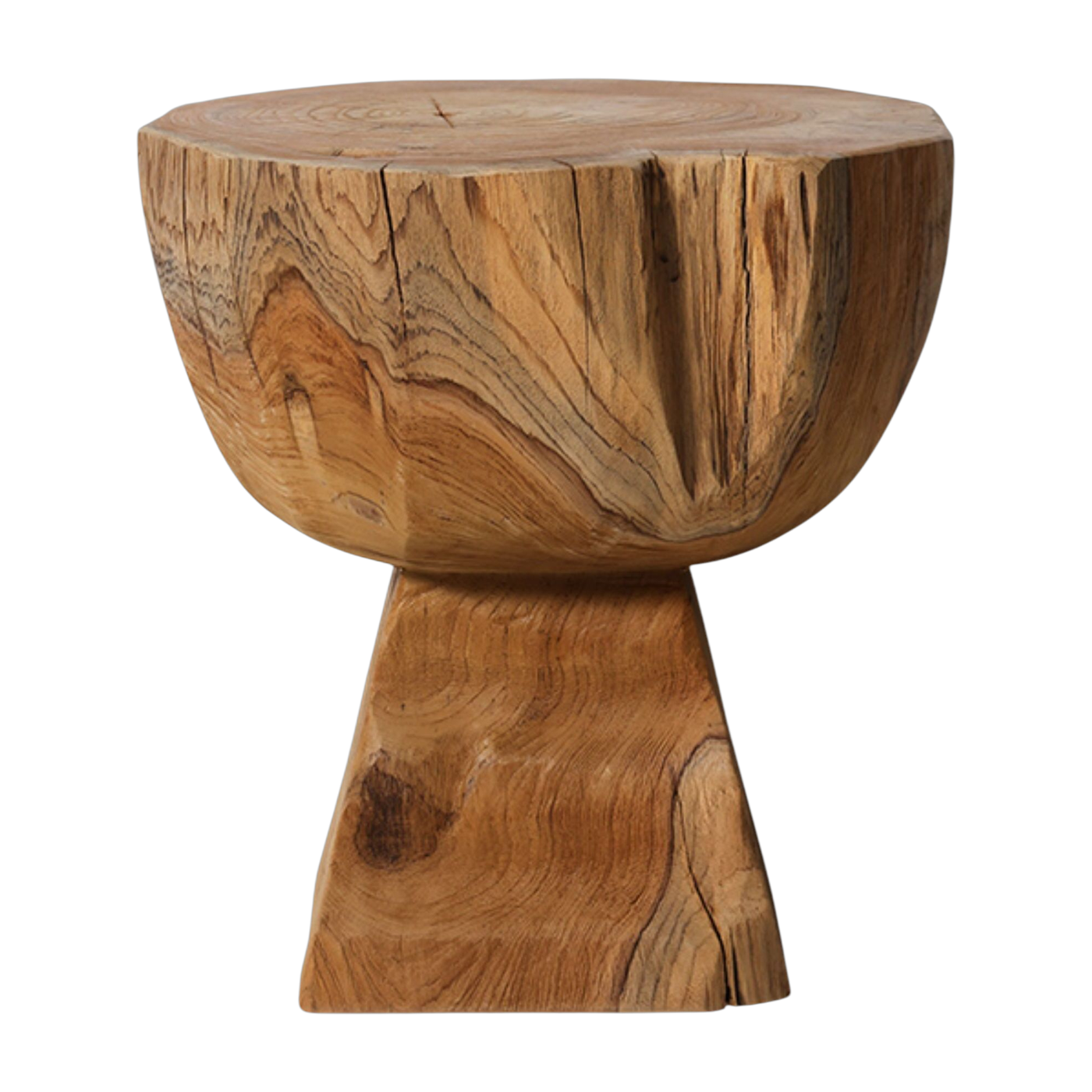 Bogenförmiger Holzhocker -. HKLIVING