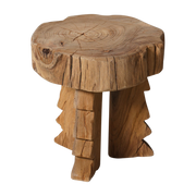 Taburete de madera tallada - HKLIVING