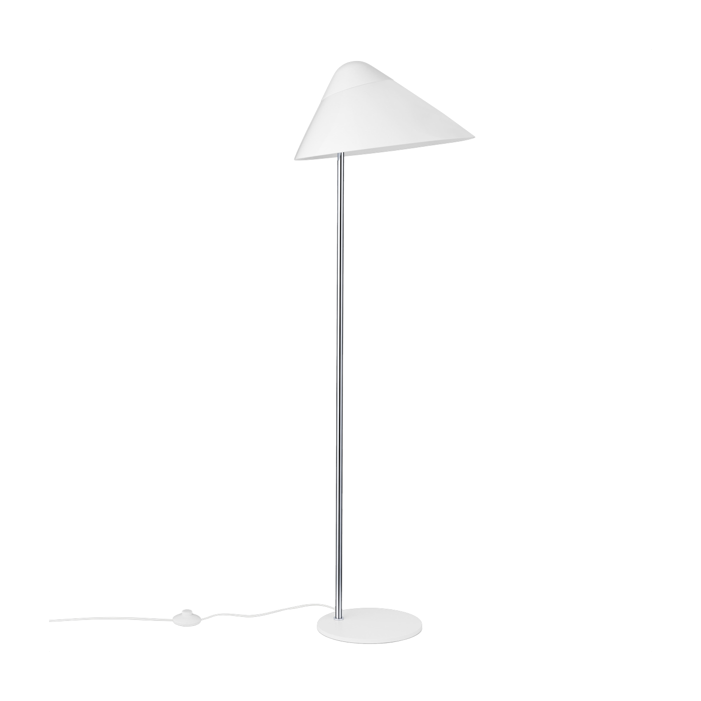Floor lamp in white steel and chrome 136cm HJW03 Opala - Carl Hansen & Søn