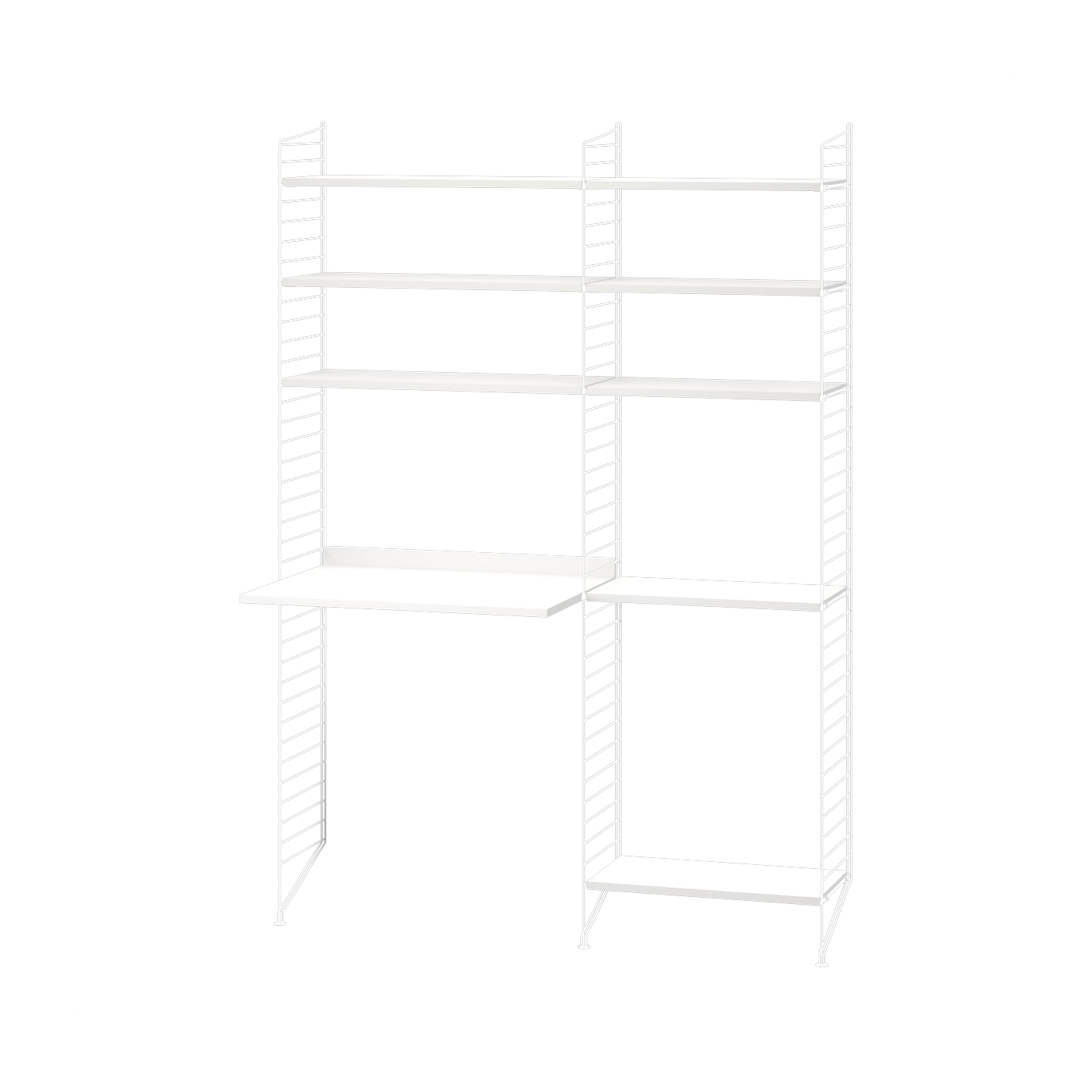 Bureau modular white 140x200x58cm Combination - String furniture