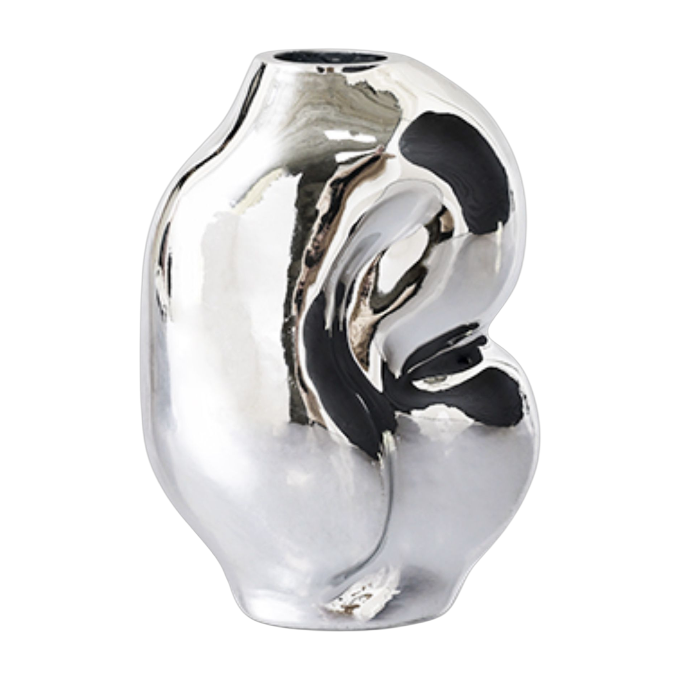 Gleam Glass Small Vase Chrome - HKLIVING