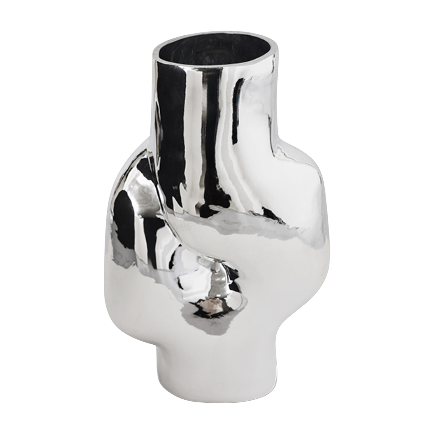 Gleam Glass High Vase Chrome - HKLIVING