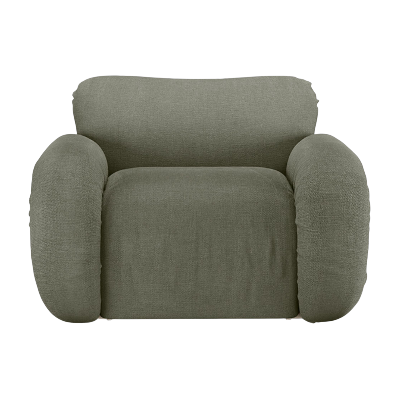 Arc Lounge Armchair Frame Sand Linen Army Green - HKLIVING